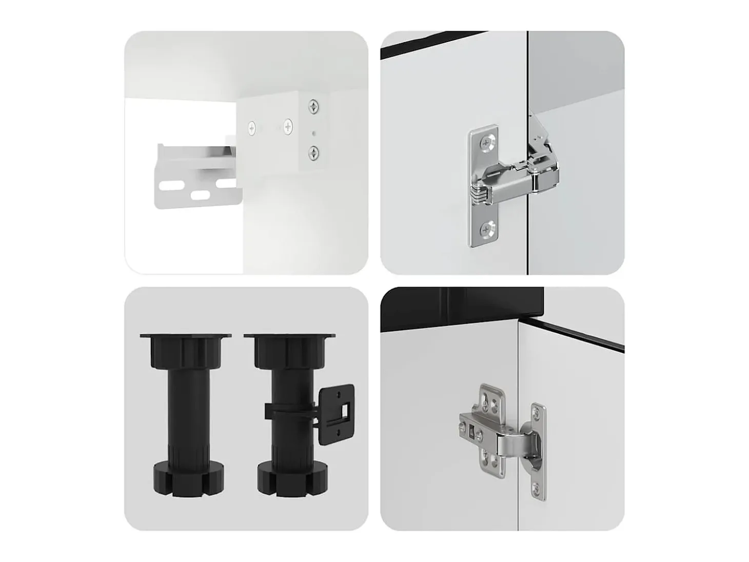 11 peças armário de cozinha conjunto Kalmar preto