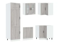 14 peças armário de cozinha conjunto Kalmar cinza sonoma