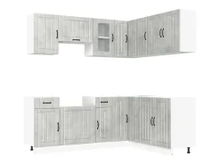 11 peças armário de cozinha conjunto Lucca concreto cinza