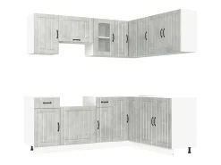 11 peças armário de cozinha conjunto Kalmar concreto cinza
