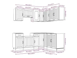 11 peças armário de cozinha conjunto Kalmar concreto cinza