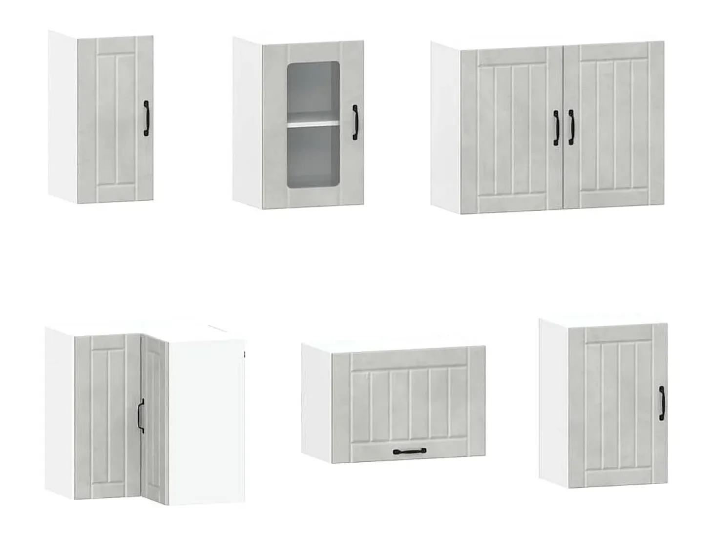 11 peças armário de cozinha conjunto Kalmar concreto cinza