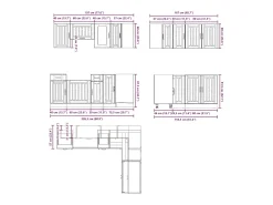 11 peças armário de cozinha conjunto Kalmar concreto cinza