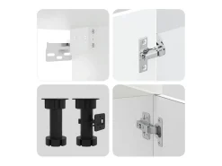 4 peças armário de cozinha conjunto Kalmar branco brilhante