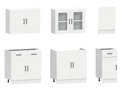 7 peças armário de cozinha conjunto Kalmar branco