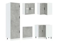 14 peças armário de cozinha conjunto Porto concreto cinza
