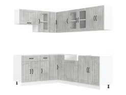 11 peças armário de cozinha conjunto Lucca concreto cinza