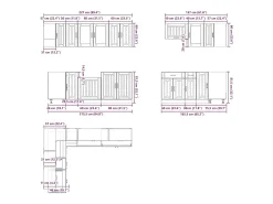 11 peças armário de cozinha conjunto Lucca concreto cinza