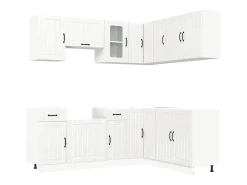 11 peças armário de cozinha conjunto Kalmar brilho branco