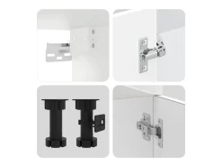11 peças armário de cozinha conjunto Kalmar brilho branco