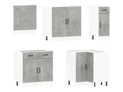 11 peças armário de cozinha conjunto Kalmar concreto cinza