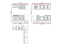 11 peças armário de cozinha conjunto Kalmar concreto cinza
