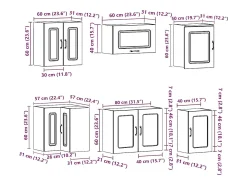 11 peças armário de cozinha conjunto Kalmar concreto cinza
