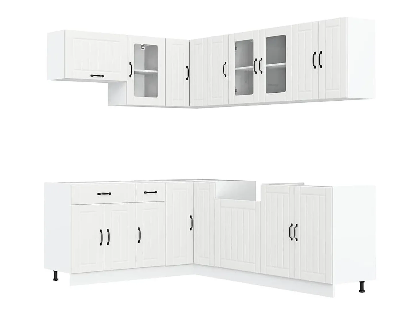 11 peças armário de cozinha conjunto Lucca branco