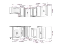 11 peças armário de cozinha conjunto Lucca branco