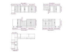 11 peças armário de cozinha conjunto Lucca branco