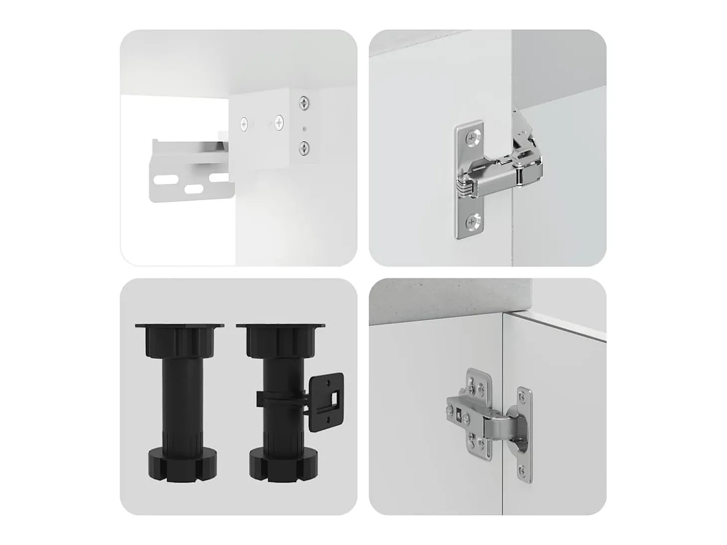 4 peças armário de cozinha conjunto Kalmar concreto cinza