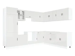 14 peças armário de cozinha conjunto Porto brilho branco
