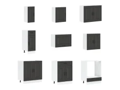 14 peças armário de cozinha conjunto Kalmar preto
