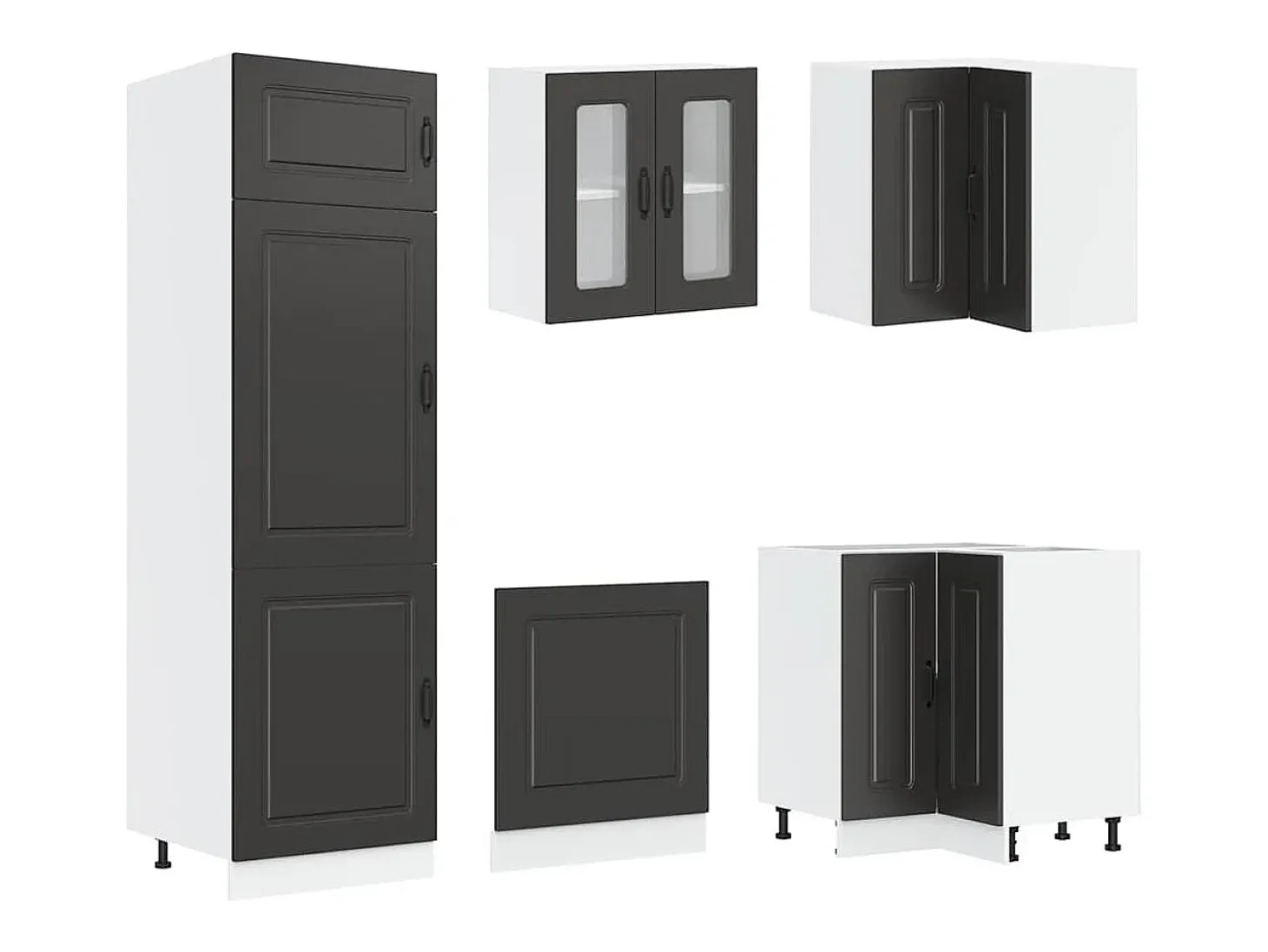 14 peças armário de cozinha conjunto Kalmar preto
