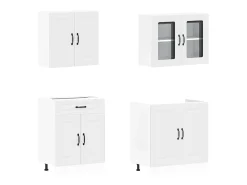4 peças armário de cozinha conjunto Kalmar branco