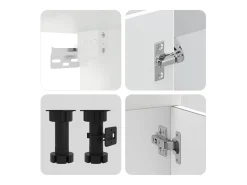 4 peças armário de cozinha conjunto Kalmar branco