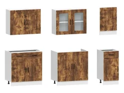 7 peças armário de cozinha conjunto Kalmar carvalho fumado