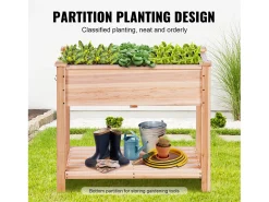 33,9 x 18,1 x 30 Pol. Vaso de Madeira SucceBuy para Canteiros Elevados para Flores, Legumes e Ervas