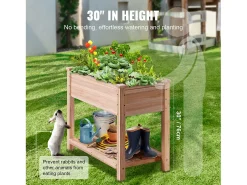 33,9 x 18,1 x 30 Pol. Vaso de Madeira SucceBuy para Canteiros Elevados para Flores, Legumes e Ervas