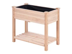 33,9 x 18,1 x 30 Pol. Vaso de Madeira SucceBuy para Canteiros Elevados para Flores, Legumes e Ervas