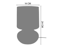 Abajur TOSEL ETOILE metal quadrado cinza D14 x H27 cm