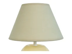 Abajur TOSEL LUSA tecido geométrico castanho D18 x H29 cm