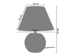 Abajur TOSEL LUSA tecido geométrico castanho D18 x H29 cm