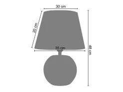Abajur TOSEL LUSA tecido geométrico Verde D18 x H29 cm