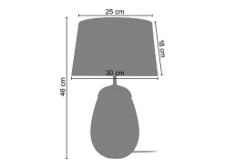 Abajur TOSEL MIDGARD tecido tripé preto D22 x H41 cm