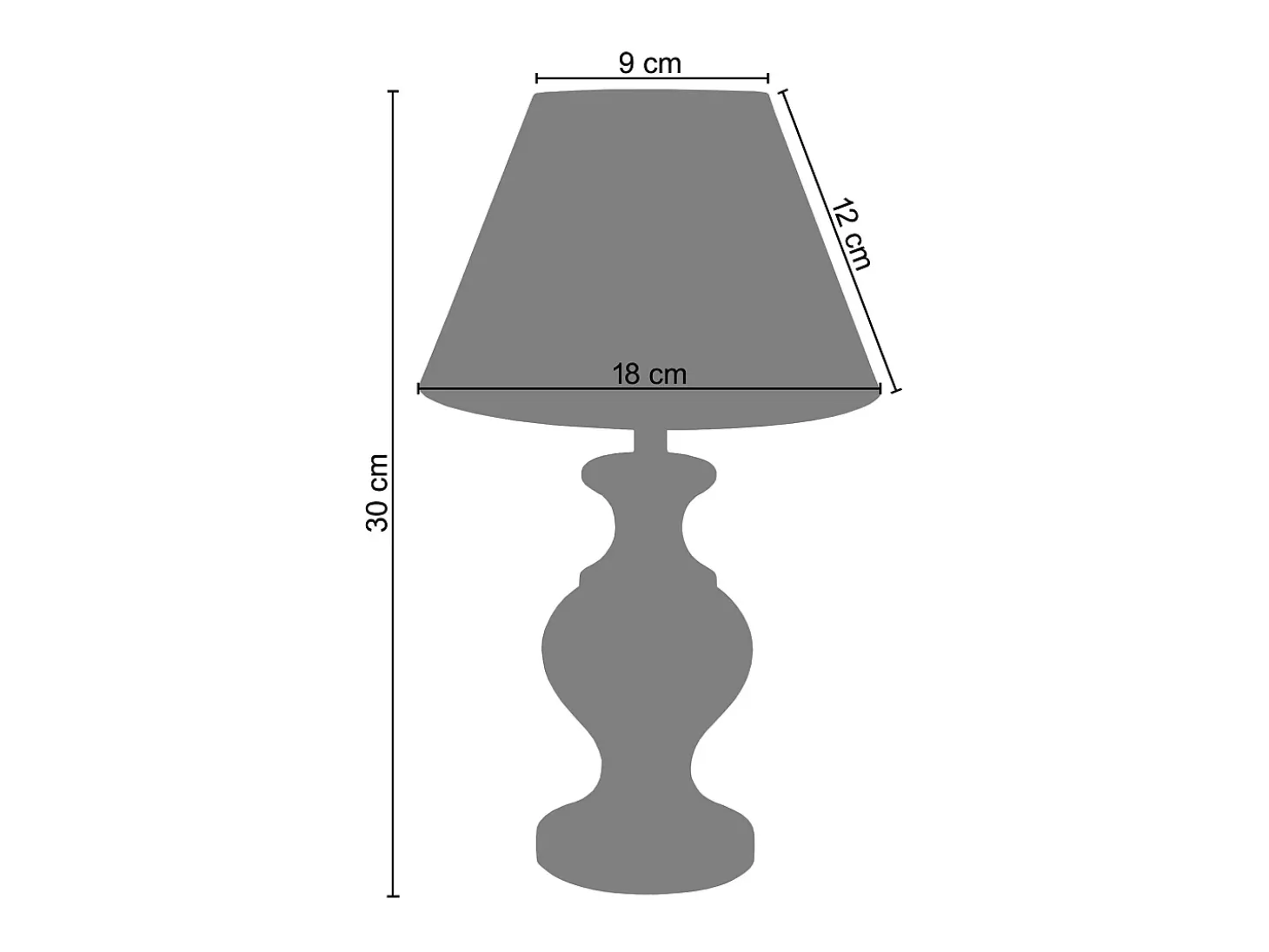 Abajur TOSEL OLYMPIA LT2 metal geométrico preto D25 x H28,5 cm