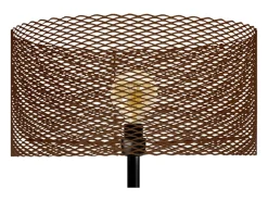Abajur TOSEL TAMBOUR 45 tecido tambor Preto fosco D45 x H30 cm