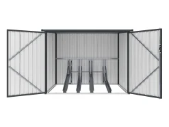 Abrigo bicicletas metal aço galvanizado efeito madeira 4 m² para 4 bicicletas NIKI