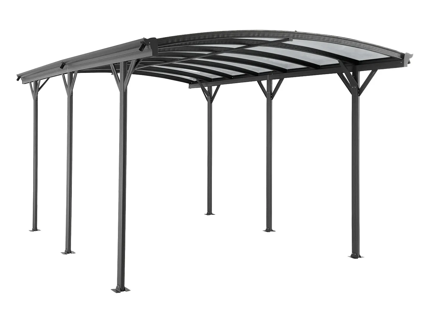 Abrigo carro individual autoportante alumínio, 1 viatura, 15,15 m², cinza antracite BARESA