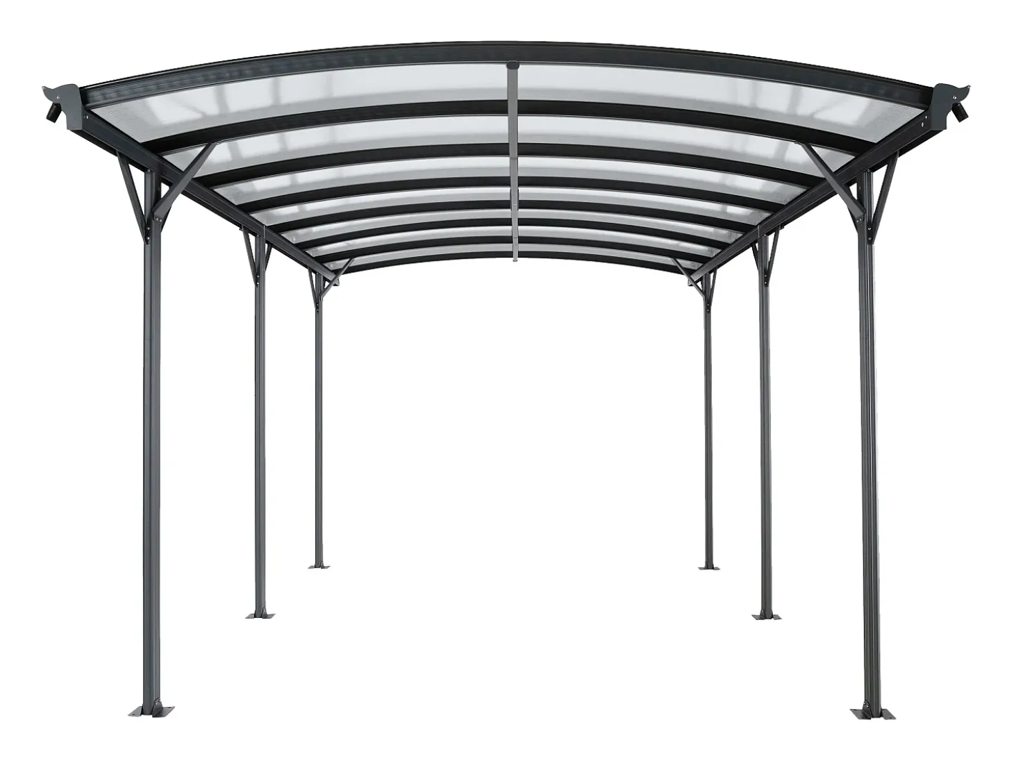 Abrigo carro individual autoportante alumínio, 1 viatura, 15,15 m², cinza antracite BARESA