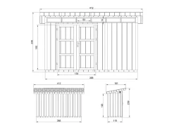 Abrigo com painéis LP® SmartSide® - 4m² / L161xL412xH239 cm - M902A-CAVERN STEEL