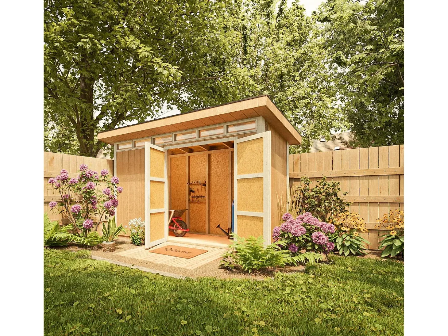 Abrigo com painéis LP® SmartSide® - 4m² / L161xL412xH239 cm - M902A-TERRA BROWN