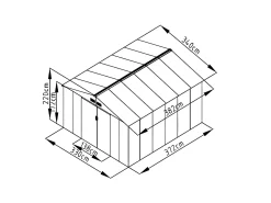 Abrigo de jardim ARCHER em aço galvanizado cinzento, 12,99m²