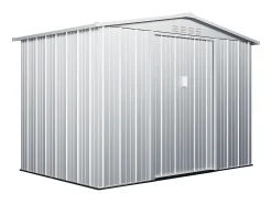 Abrigo de jardim de 4,91 m² em aço galvanizado cinza - LINUS