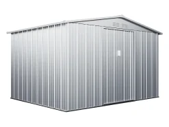 Abrigo de jardim de 7,82 m² em aço galvanizado cinza - LINUS