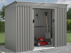 Abrigo de jardim em aço galvanizado cinza 3,23 m² FOLCO