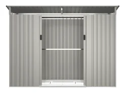 Abrigo de jardim em aço galvanizado cinza 3,23 m² FOLCO