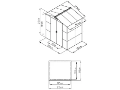Abrigo de jardim em aço galvanizado efeito madeira cinza de 4,15 m² - ADELMO