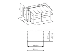 Abrigo de jardim em aço galvanizado efeito madeira cinza - 10,98 m² - ADELMO