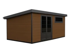 Abrigo de jardim em madeira compósita 28 mm antracite ou natural escuro - 17,2 m² - HAZELTON
